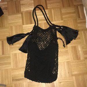 Zara - Black crochet bag with lining